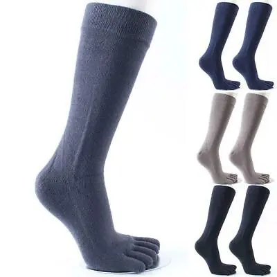 Men'S Cotton Long Five Fingers Socks Cotton Breathable Toe> Socks Deodorant K0M6 • £6.15